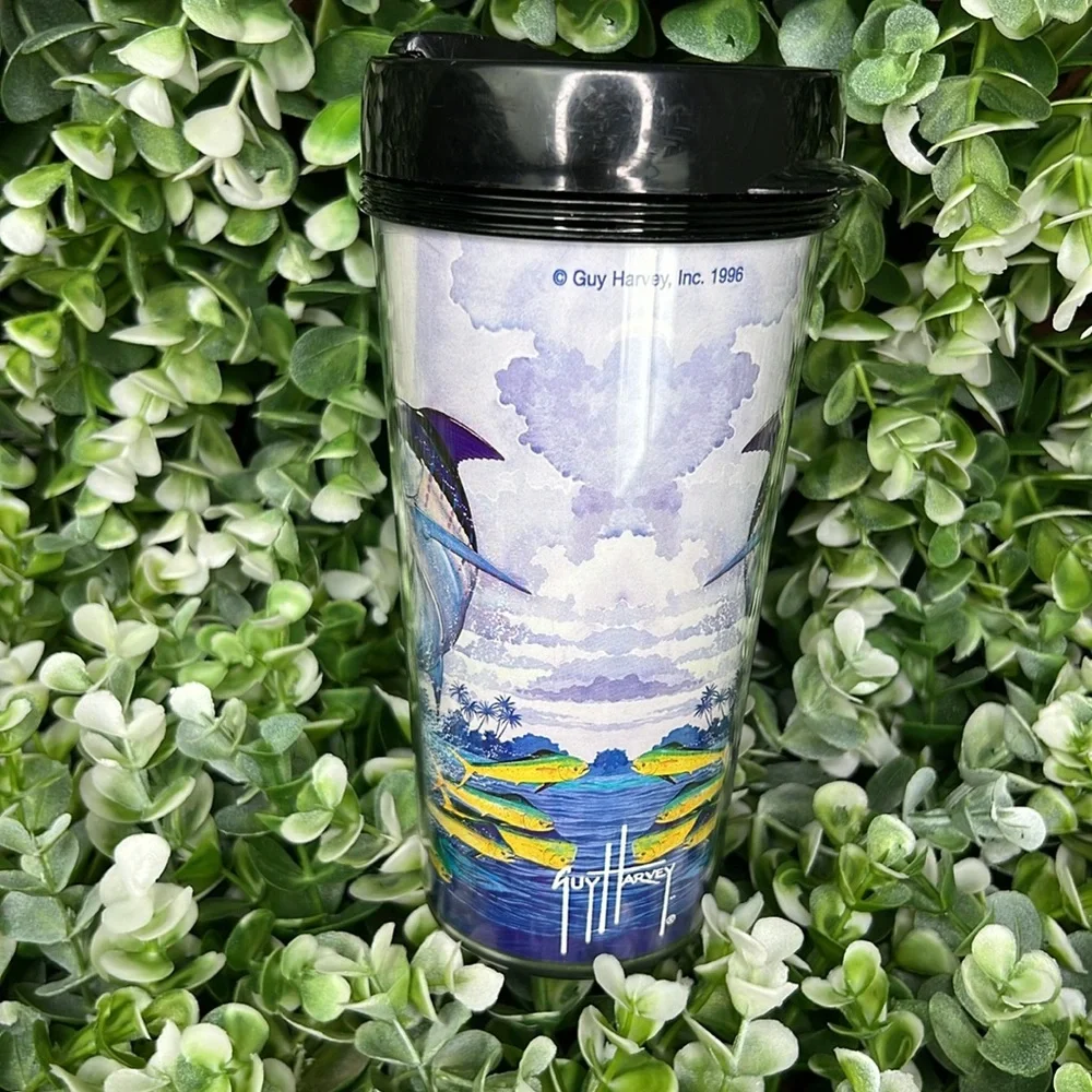 Guy Harvey Marlin & Mahi Mahi Vision Plastic Tumble Cup Pop Lid